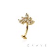 MULTI CZ MARQUISE TOP 316L SURGICAL STEEL THREADLESS FLOATING BELLY BUTTON RING